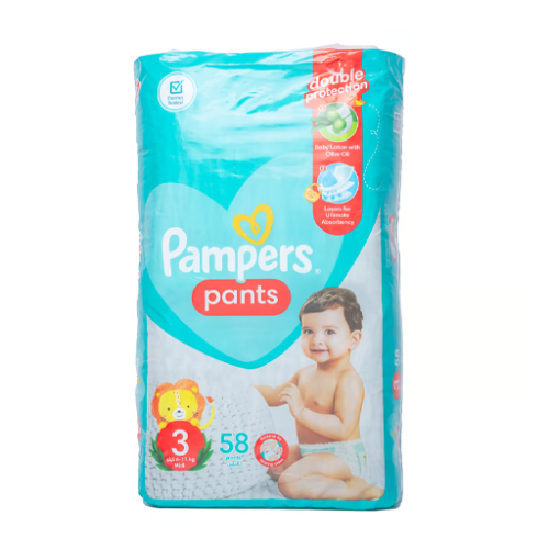 حفاظات اطفال، رقم 3 حجم متوسط، 6-11 كغم، 58 قطعة Pants diapers, Size 3 Medium, 6-11 Kg, 58 pieces