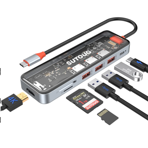 sutoug Sutoug 7 Port usb-c Hub 100W power: 100w
