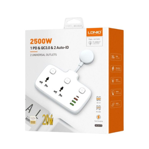 سيار كهربائي 2 منفذ 2 AC Outlets Portable Electrical Extension Socket SC2413