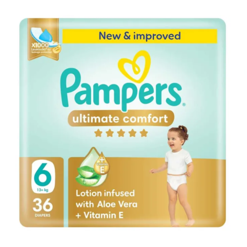 حفاظات اطفال، مقاس 6 (13+ كغم) – 36 قطعة Ultimate Comfort Diapers – Size 6 (13+ kg) – 36 Count