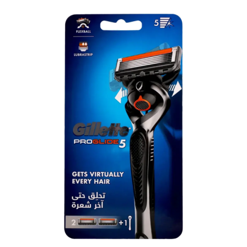 ماكينة حلاقة للرجال مع تقنية فليكس بول – 1 مقبض + 2 شفرات ProGlide 5 FlexBall Razor – 1 Handle + 2 Blades