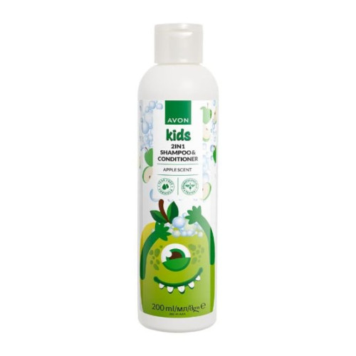 شامبو وبلسم للأطفال 2 في 1 برائحة التفاح  200 مل Kids 2-in-1 Shampoo and Conditioner Apple Scent, 200ml