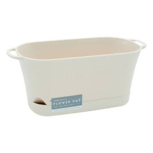 صحن زراعة بلاستيك مستطيل Basket Motif Flower Planter with Saucer