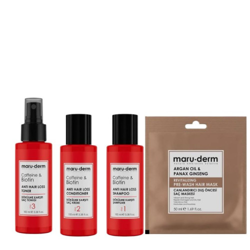 مجموعة للعناية بالشعر ضد التساقط Caffeine & Biotin Anti Hair Loss Travel Kit