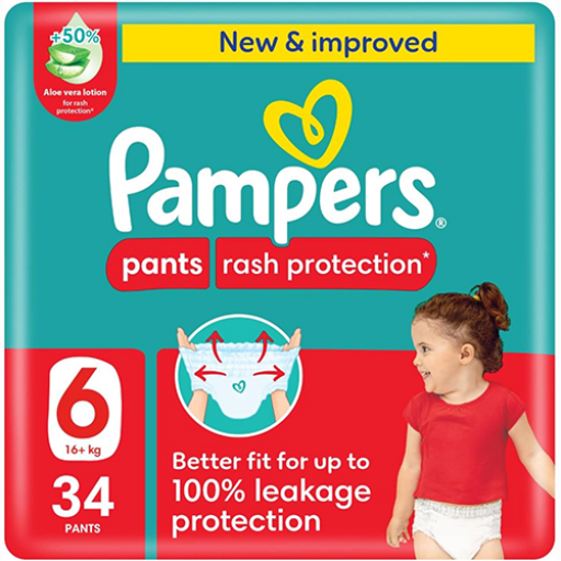 حفاضات حماية من الطفح بالصبار - مقاس 6 Diaper Rash Protection Aloe Vera