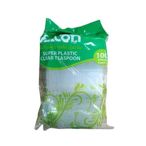 ملاعق شاي بلاستيكية شفافة 100 قطعة Clear Plastic Teaspoons 100 Pcs