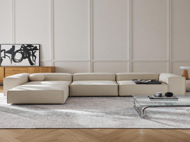 أريكة زاوية لينون 4 مقاعد مع مسند قدم Lennon 4 Seater Corner Sofa with Footstool