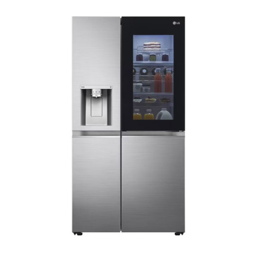 ثلاجة جانبية بسعة 598 لتر مع خاصية InstaView وتقنية UVnano Side by Side Refrigerator 598 L with InstaView & UVnano