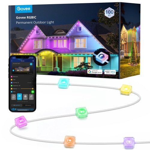 أضواء خارجية دائمة من Govee، أضواء خارجية ذكية RGBIC مع 75 وضعًا للمشهد Govee Permanent Outdoor Lights, Smart RGBIC Outdoor Lights with 75 Scene Modes