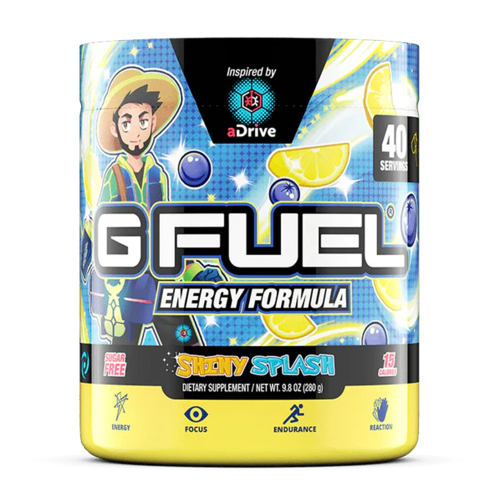 SHINY SPLASH REMASTERED Energy Drink علبة مشروب طاقة بنكهة توت العليق والليمون