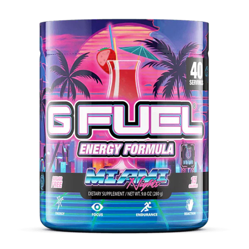 Miami Nights Energy Drink علبة مشروب طاقة بنكهة الفواكه الاستوائية