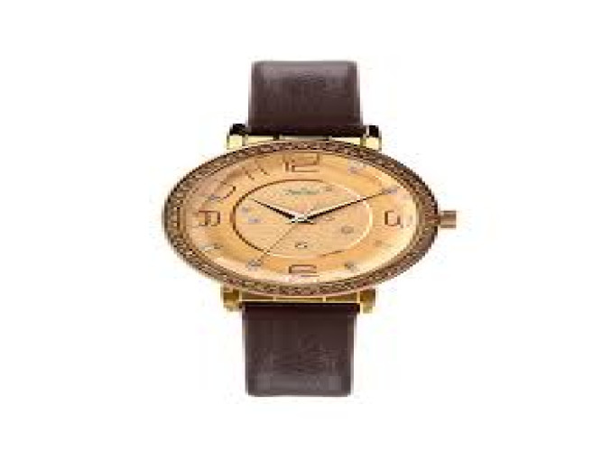 ساعة نسائية من جوليوس الكورية JA-807 دائرية ذهبي سير جلد جوزي مينا ذهبية JULIUS Watch JA-807 for Women - Analog, Leather - Brown