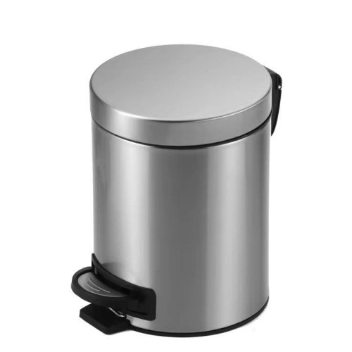 سلة نفايات ستانلس ستيل بغطاء هايدروليكي ودواسة – سعة 8 لتر – من ماركة McPolo الإيطالية Mcpolo Italy Stainless Steel Pedal Bin with Hydraulic Soft-Close Lid – 8L