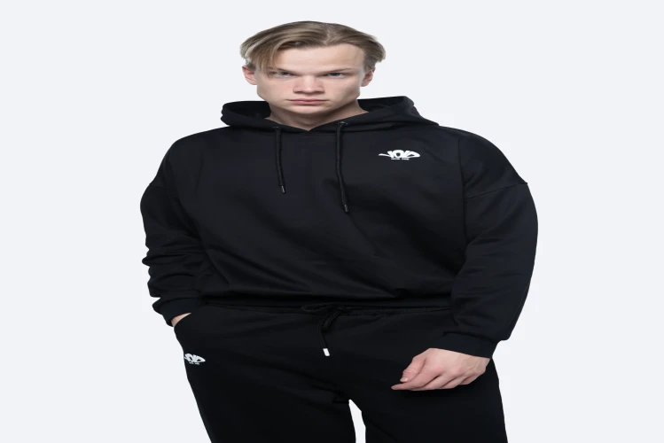 هودي رجالي واسع – Te-Hole Te-Hole Oversized Hoodie Men’s Blue Grey-1006