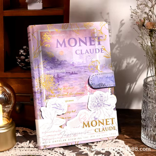 دفتر رسم - كلود مونيه وردي cloud monet - sketching notebook pink