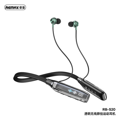REMAX-RB-S20  سماعات رياضية لاسلكية بشريط عنق شفاف REMAX -   RB-S20 - Transparent Wireless NeckBand Sports Earphones