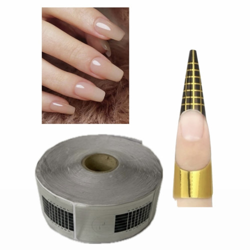 رولة ورقية لتمديد اظافر الجل باللون السلڤر Forma for nails extensions