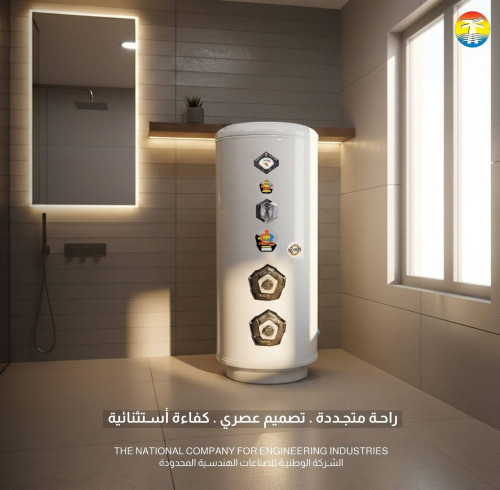 سخان ماء كهربائي عمودي سوبر 200 لتر – دبل هيتر – الطحان Al Tahhan Super Vertical Electric Water Heater – 200 Liters Double Heater