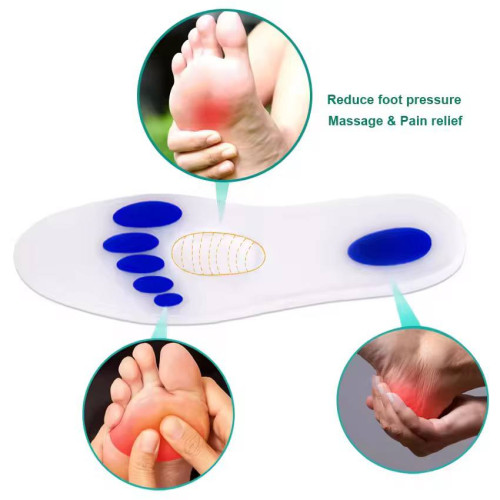 نعل سيليكون طبي لتخفيف آلام القدم والضغط Silicone Gel Insoles for Foot Pain Relief