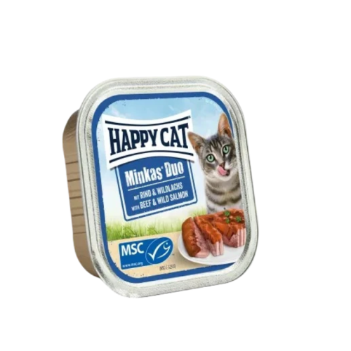 طعام قطط مينكاس ديو بلحم البقر والسلمون البري Minkas Duo Cat Food with Beef & Wild Salmon