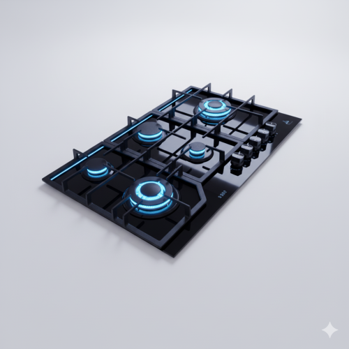طباخ مدمج فاخر 5 شعلات نحاسية بتصميم عصري متطور Built-in cooker