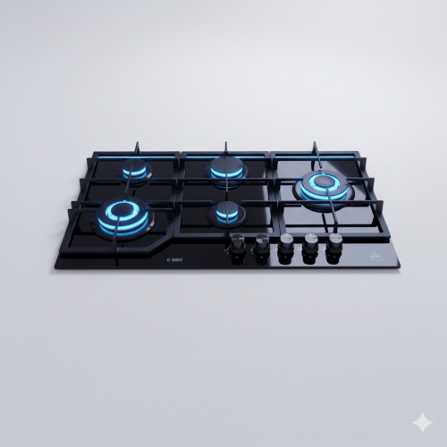 طباخ مدمج فاخر 5 شعلات نحاسية بتصميم عصري متطور Built-in cooker