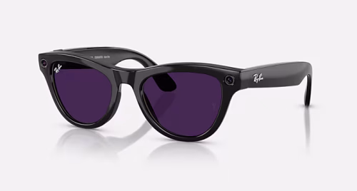 نظارة ميتا راي بان اطار اسود لامع عدسة بنفسجي متغير RAYBAN META SKYLER SHINY BLACK AMETHYST C601/CH52