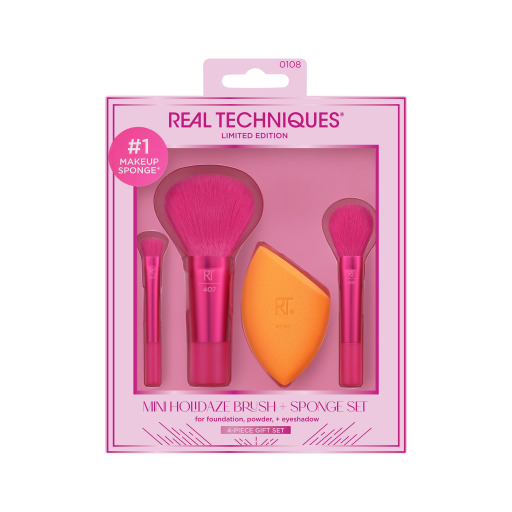 سيت فرش مكياج صغيرة+ بيوتي بلندر Mini Makeup Brush & Sponge Set