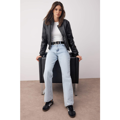 جينز واسع الساق عالي الخصر نسائي Wide Leg High Waist Jeans for Women