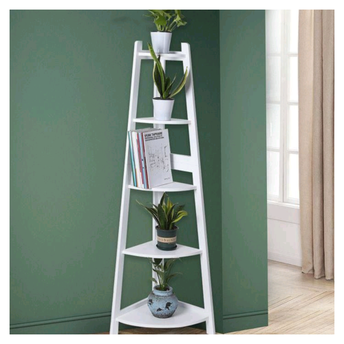 رف زاوية خمس طوابق Five-tier corner shelf.