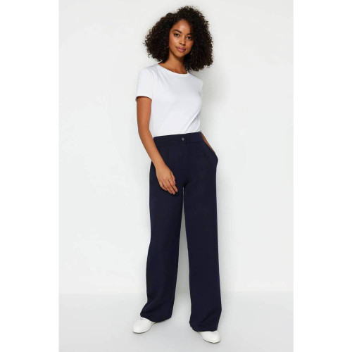 بنطلون منسوج بأرجل واسعة وخصر مرتفع High Waist Wide Leg Woven Trousers