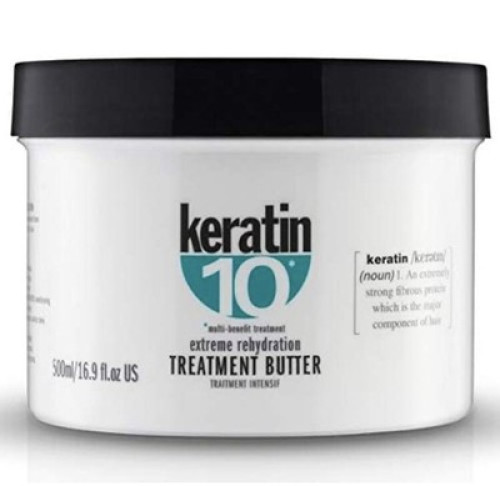 ماسك ترطيب مكثف بالكيراتين للشعر 500 مل Keratin 10 Extreme Rehydration Treatment Butter 500ml