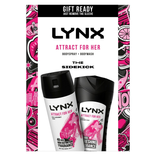 لينكس أتركت للنساء (سبراي للجسم + غسول للجسم) Attract For Her Gift Set – Bodyspray & Bodywash