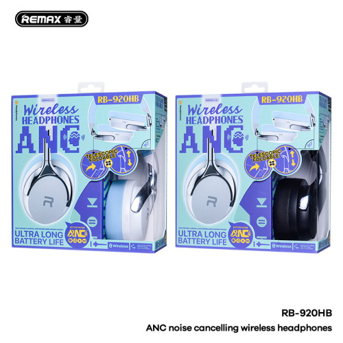 REMAX - RB-920HB سماعات رأس لاسلكية مزودة بتقنية إلغاء الضوضاء REMAX -  RB-920HB / ANC Noise Cancelling Wireless Headphones