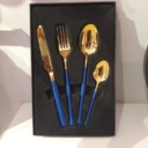 سيت ملاعق ذهبي وازرق Gold and blue spoon set