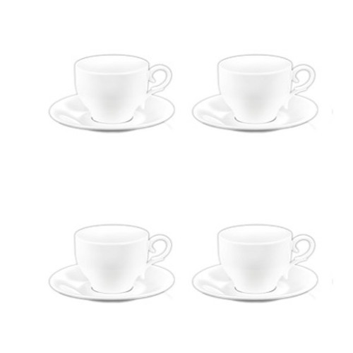 سيت كوب شاي مع صحن- 4 قطع Tea Cup & Saucer- 4 Pcs Set