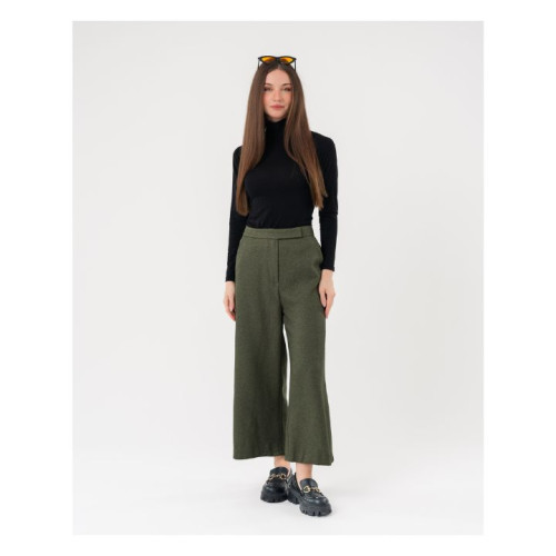 بنطلون واسع نسائي High-Waist Wide-Leg Culottes Trousers