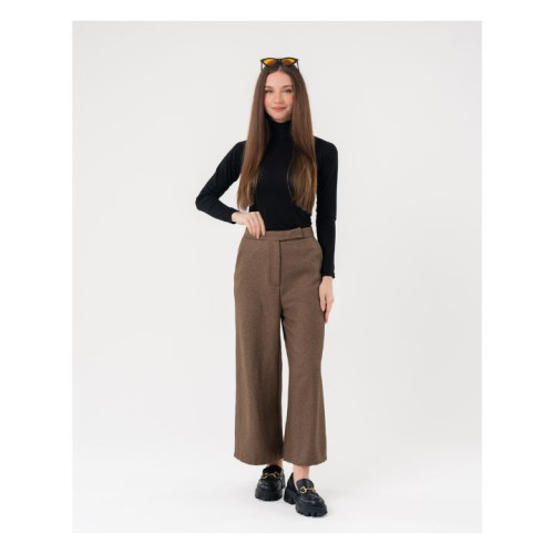بنطلون هاي ويست High-Waist Wide-Leg Culottes Trousers