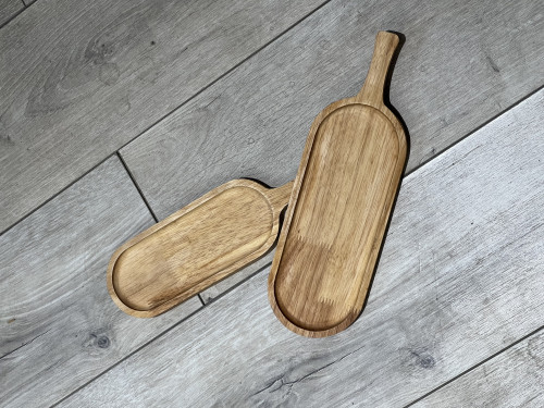 سيت ثنائي قاعدة خشبية Wooden Serving Tray