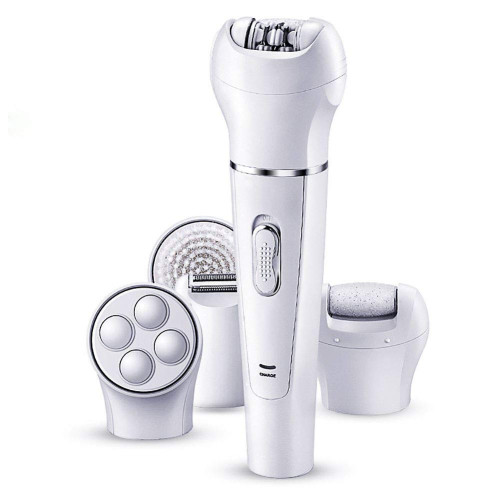 مجموعة إزالة شعر كهربائية 5 في 1 للاستخدام الجاف والرطب 5-in-1 Electric Hair Removal Kit for Dry and Wet Use