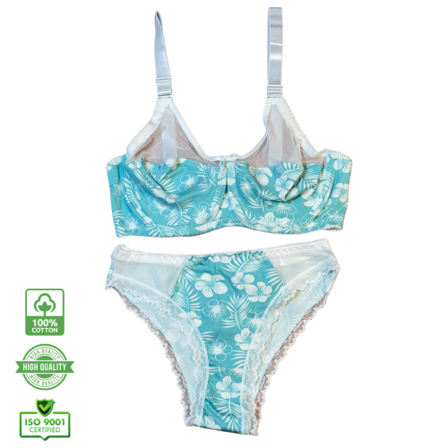 سيت حمالة ولباس نسائي يومي قطن طبيعي 100% كاب C بعضم SET BRA 517-02
