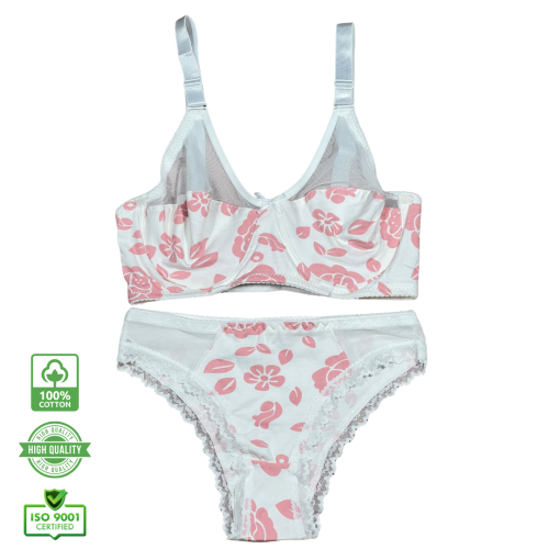 سيت حمالة ولباس نسائي يومي قطن طبيعي 100% كاب C بعضم SET BRA 517-05