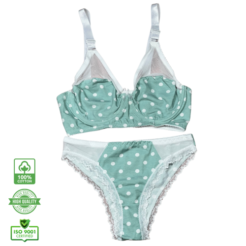 سيت حمالة ولباس نسائي يومي قطن طبيعي 100% كاب C بعضم SET BRA 517-07