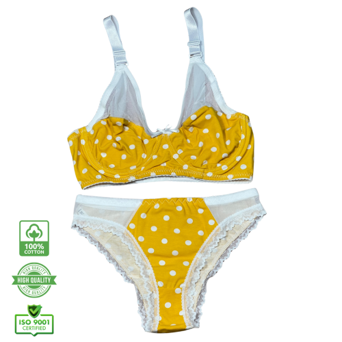 سيت حمالة ولباس نسائي يومي قطن طبيعي 100% كاب C بعضم SET BRA 517-010