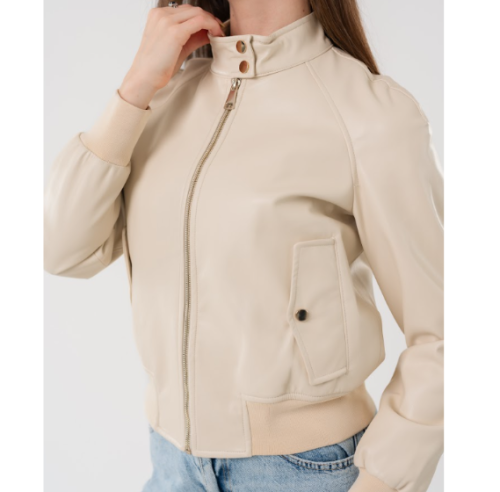 جاكيت جلد نسائي Women's Faux Leather Jacket