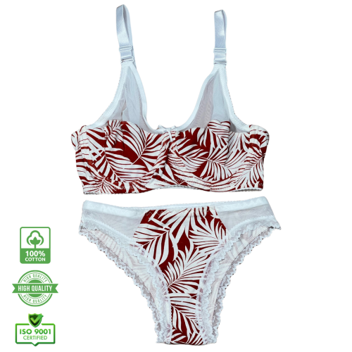 سيت حمالة ولباس نسائي يومي قطن طبيعي 100% كاب C بعضم SET BRA 517-011