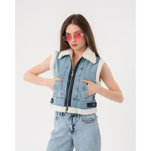 سترة (فيست) نسائية من الدنيم Women's Denim Biker Vest