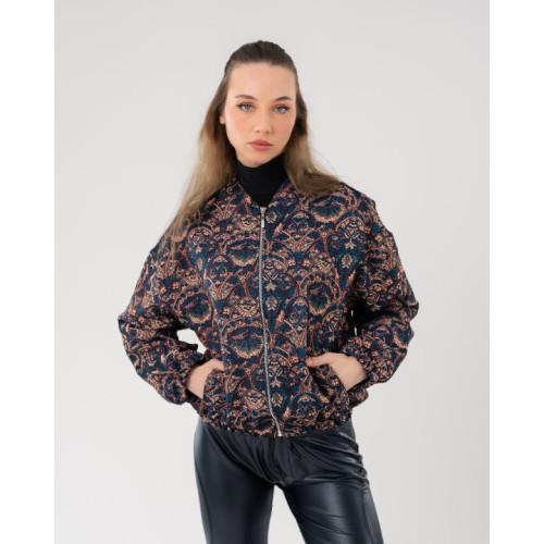 جاكيت بومبر بنقشة منقوشة Jacquard Bomber Jacket