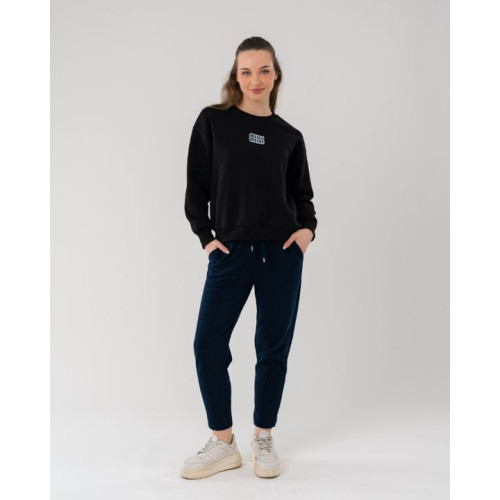 طقم سويتشيرت أسود وبنطلون كحلي Black Sweatshirt with Navy Trousers Set