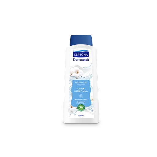 غسول جسم ديرماسوفت بالقطن وبروتين الحليب 750 مل Dermasoft Body Wash with Cotton & Milk Protein